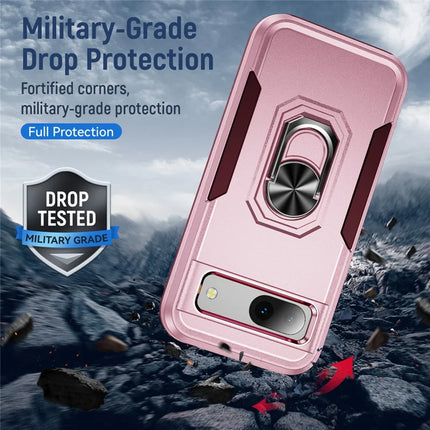 For Google Pixel 8a Case Military Grade Ring Kickstand PC + TPU Phone Cover