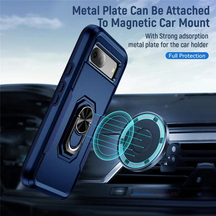 For Google Pixel 8a Case Military Grade Ring Kickstand PC + TPU Phone Cover