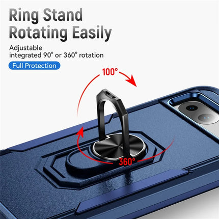 For Google Pixel 8a Case Military Grade Ring Kickstand PC + TPU Phone Cover