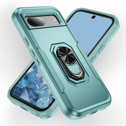 For Google Pixel 8a Case Military Grade Ring Kickstand PC + TPU Phone Cover