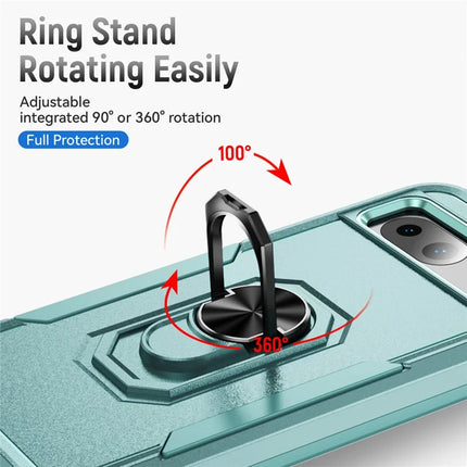 For Google Pixel 8a Case Military Grade Ring Kickstand PC + TPU Phone Cover