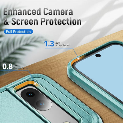 For Google Pixel 8a Case Military Grade Ring Kickstand PC + TPU Phone Cover