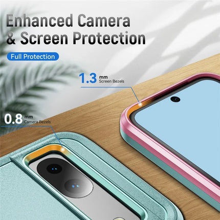 For Google Pixel 8a Case Military Grade Ring Kickstand PC + TPU Phone Cover