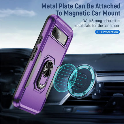 For Google Pixel 8a Case Military Grade Ring Kickstand PC + TPU Phone Cover