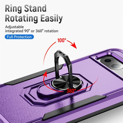 For Google Pixel 8a Case Military Grade Ring Kickstand PC + TPU Phone Cover