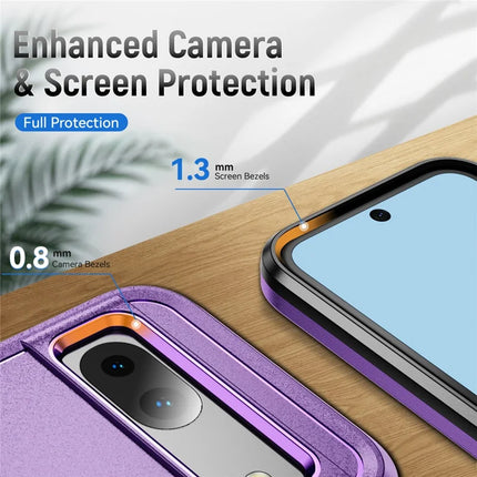 For Google Pixel 8a Case Military Grade Ring Kickstand PC + TPU Phone Cover