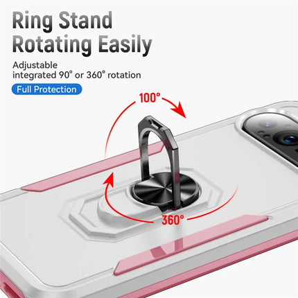For Google Pixel 9 Pro XL Case Military Grade Ring Kickstand PC + TPU Phone Cover