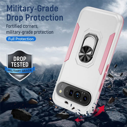 For Google Pixel 9 Pro XL Case Military Grade Ring Kickstand PC + TPU Phone Cover