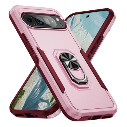 For Google Pixel 9 Pro XL Case Military Grade Ring Kickstand PC + TPU Phone Cover