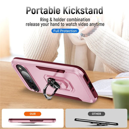 For Google Pixel 9 Pro XL Case Military Grade Ring Kickstand PC + TPU Phone Cover