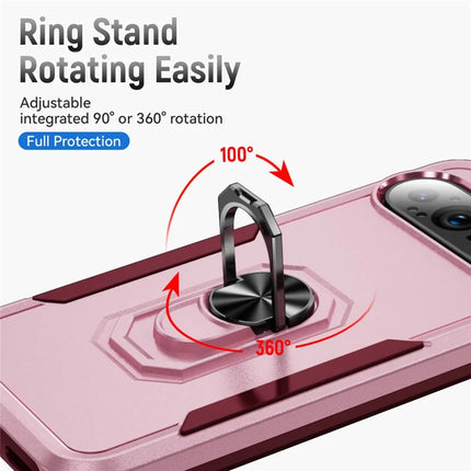 For Google Pixel 9 Pro XL Case Military Grade Ring Kickstand PC + TPU Phone Cover