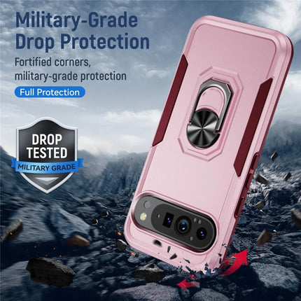 For Google Pixel 9 Pro XL Case Military Grade Ring Kickstand PC + TPU Phone Cover