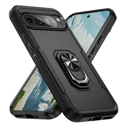 For Google Pixel 9 Pro XL Case Military Grade Ring Kickstand PC + TPU Phone Cover