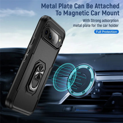 For Google Pixel 9 Pro XL Case Military Grade Ring Kickstand PC + TPU Phone Cover