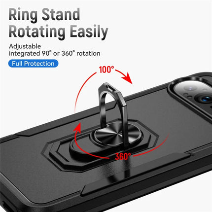 For Google Pixel 9 Pro XL Case Military Grade Ring Kickstand PC + TPU Phone Cover