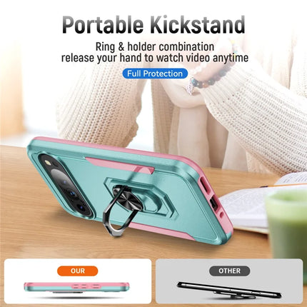 For Google Pixel 9 Pro XL Case Military Grade Ring Kickstand PC + TPU Phone Cover