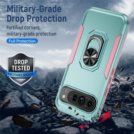 For Google Pixel 9 Pro XL Case Military Grade Ring Kickstand PC + TPU Phone Cover