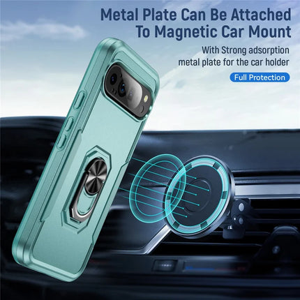For Google Pixel 9 Pro XL Case Military Grade Ring Kickstand PC + TPU Phone Cover