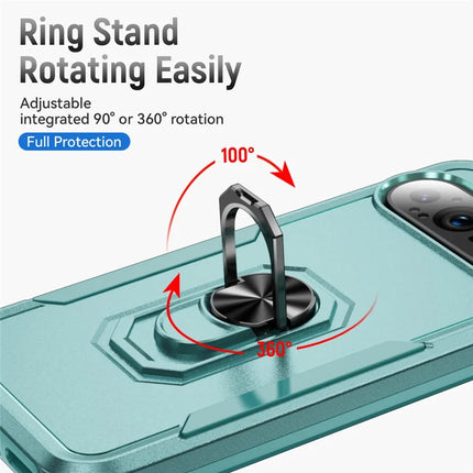 For Google Pixel 9 Pro XL Case Military Grade Ring Kickstand PC + TPU Phone Cover