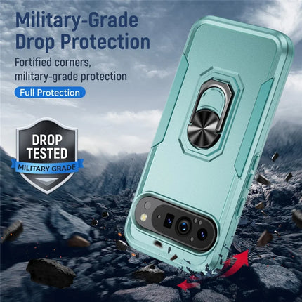 For Google Pixel 9 Pro XL Case Military Grade Ring Kickstand PC + TPU Phone Cover