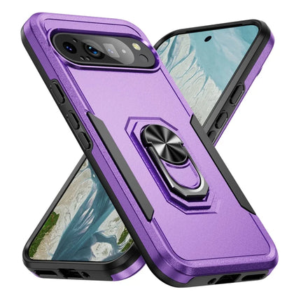 For Google Pixel 9 Pro XL Case Military Grade Ring Kickstand PC + TPU Phone Cover