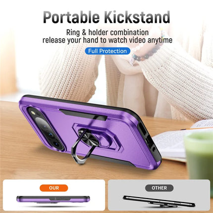 For Google Pixel 9 Pro XL Case Military Grade Ring Kickstand PC + TPU Phone Cover