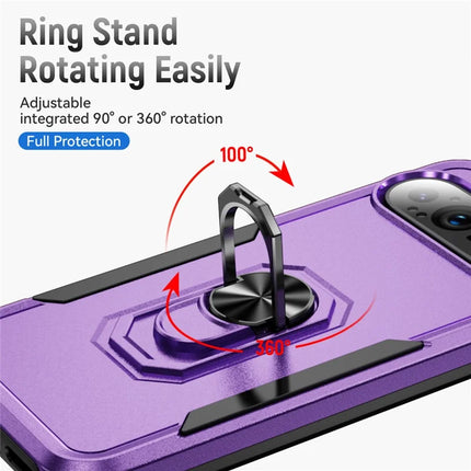 For Google Pixel 9 Pro XL Case Military Grade Ring Kickstand PC + TPU Phone Cover