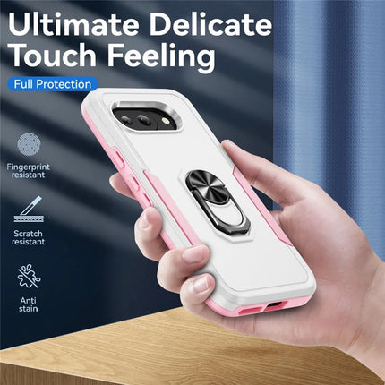 For Google Pixel 9a Case Military Grade Ring Kickstand PC+TPU Phone Cover