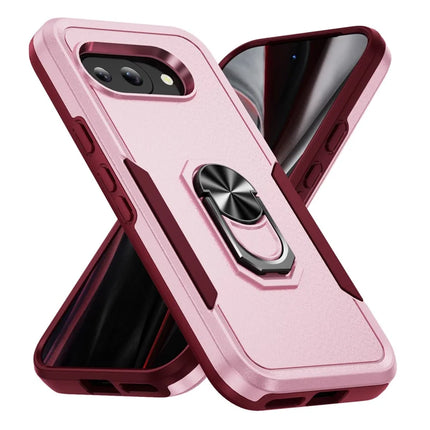 For Google Pixel 9a Case Military Grade Ring Kickstand PC+TPU Phone Cover