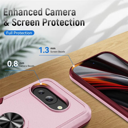 For Google Pixel 9a Case Military Grade Ring Kickstand PC+TPU Phone Cover