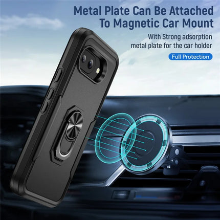 For Google Pixel 9a Case Military Grade Ring Kickstand PC+TPU Phone Cover