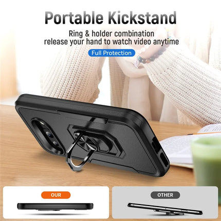For Google Pixel 9a Case Military Grade Ring Kickstand PC+TPU Phone Cover