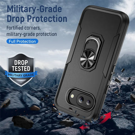 For Google Pixel 9a Case Military Grade Ring Kickstand PC+TPU Phone Cover