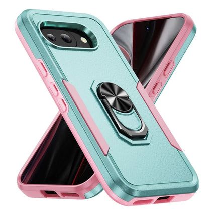 For Google Pixel 9a Case Military Grade Ring Kickstand PC+TPU Phone Cover