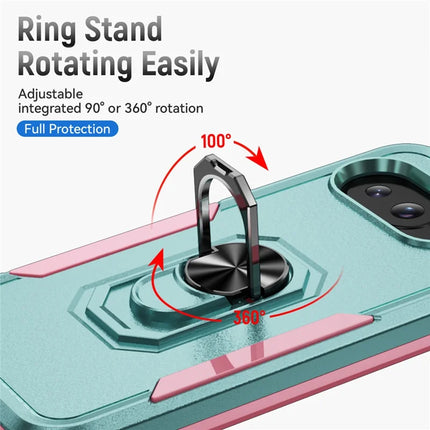 For Google Pixel 9a Case Military Grade Ring Kickstand PC+TPU Phone Cover