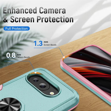 For Google Pixel 9a Case Military Grade Ring Kickstand PC+TPU Phone Cover