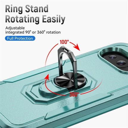 For Google Pixel 9a Case Military Grade Ring Kickstand PC+TPU Phone Cover