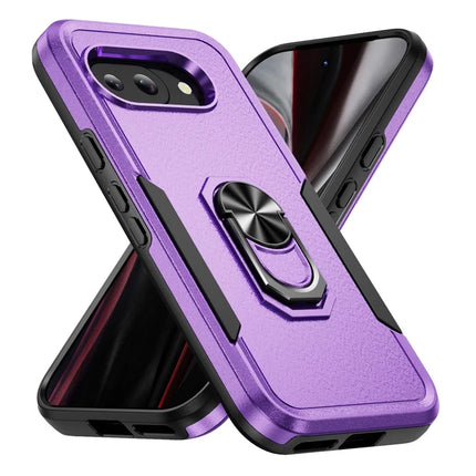 For Google Pixel 9a Case Military Grade Ring Kickstand PC+TPU Phone Cover