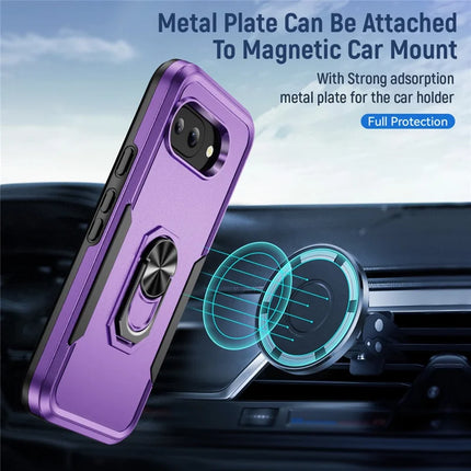 For Google Pixel 9a Case Military Grade Ring Kickstand PC+TPU Phone Cover