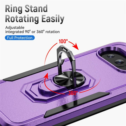For Google Pixel 9a Case Military Grade Ring Kickstand PC+TPU Phone Cover