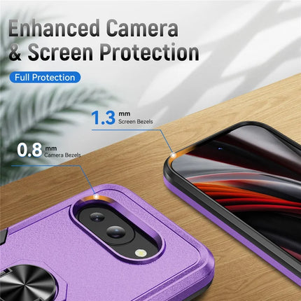 For Google Pixel 9a Case Military Grade Ring Kickstand PC+TPU Phone Cover