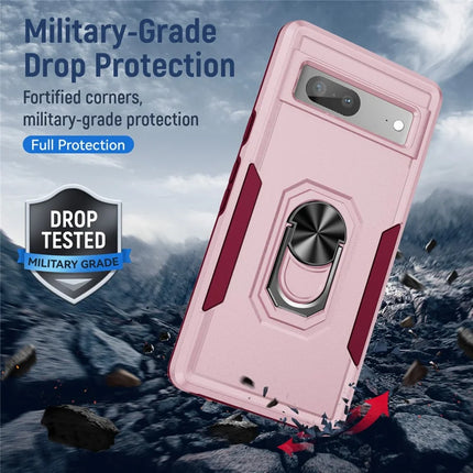 For Google Pixel 7a Case Military Grade Ring Kickstand PC + TPU Phone Cover