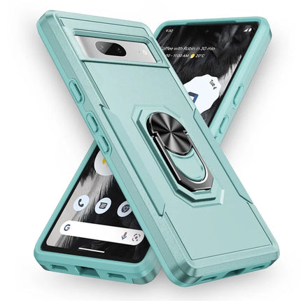 For Google Pixel 7a Case Military Grade Ring Kickstand PC + TPU Phone Cover