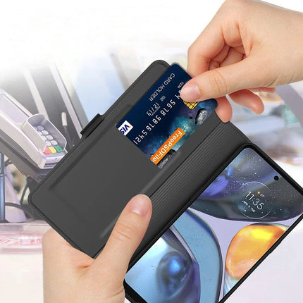 For Motorola Moto G55 5G Case Shockproof TPU Inner Shell Leather Phone Cover Card Slot