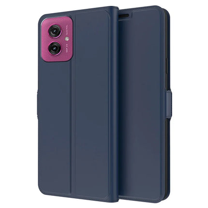 For Motorola Moto G55 5G Case Shockproof TPU Inner Shell Leather Phone Cover Card Slot - Blue