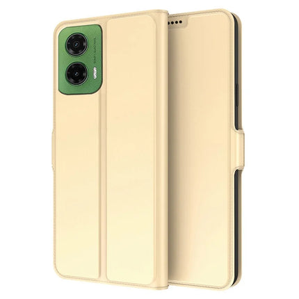 For Motorola Moto G35 5G Case Shockproof TPU Inner Shell Leather Phone Cover Card Slot - Gold