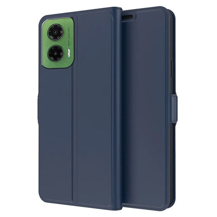 For Motorola Moto G35 5G Case Shockproof TPU Inner Shell Leather Phone Cover Card Slot - Blue