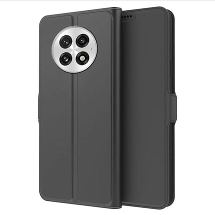 For Oneplus 13 Case Shockproof TPU Inner Shell Leather Phone Cover Card Slot - Black