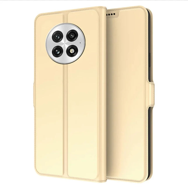 For Oneplus 13 Case Shockproof TPU Inner Shell Leather Phone Cover Card Slot - Gold