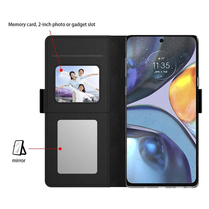 For Motorola Moto G55 5G Case Stand PU Leather Phone Cover Card Holder Mirror